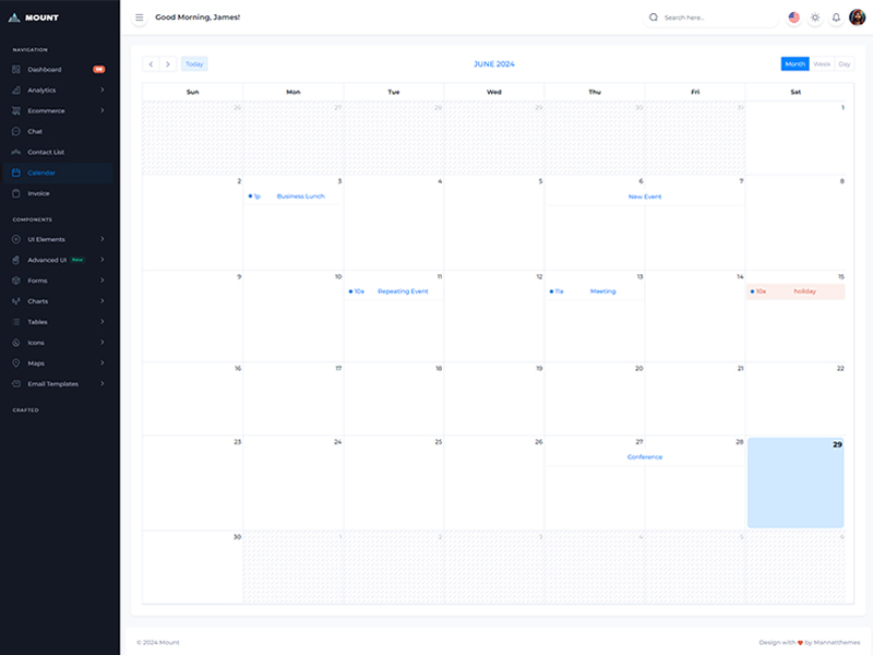 Mount - Responsive Bootstrap 5 Admin Dashboard